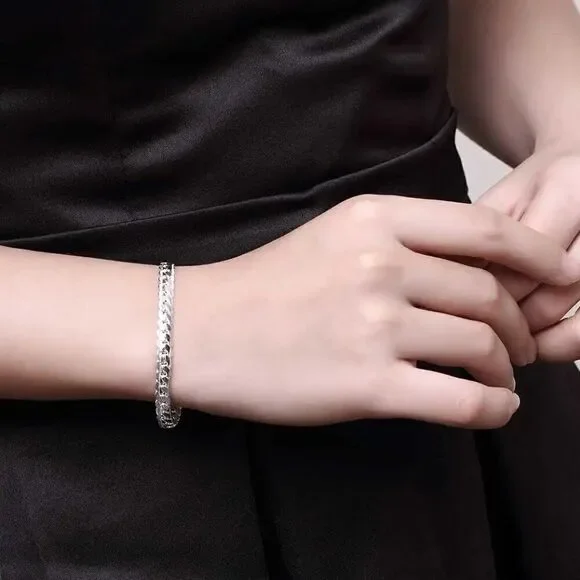 Sterling Silver Snake Chain Bracelet 7 inches long - Picture 10 of 11